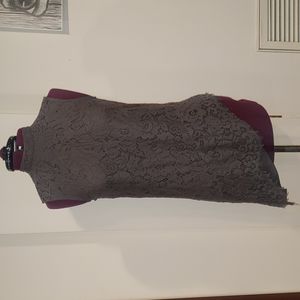 Gray Lace Asymmetrical Tunic